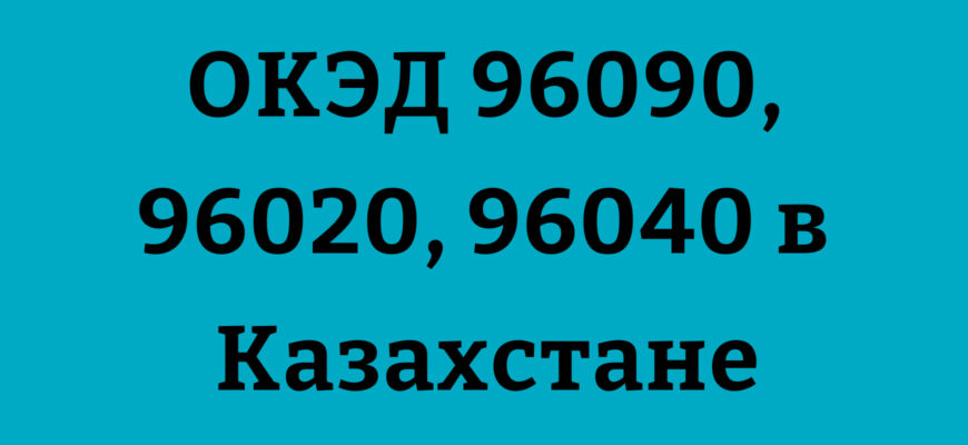 Разнообразие Деятельности: ОКЭД 96090, 96020, 96040 в Казахстане.