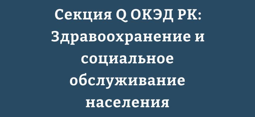 Структура Секции Q ОКЭД РК здравоохранение, социальные услуги с проживанием и без