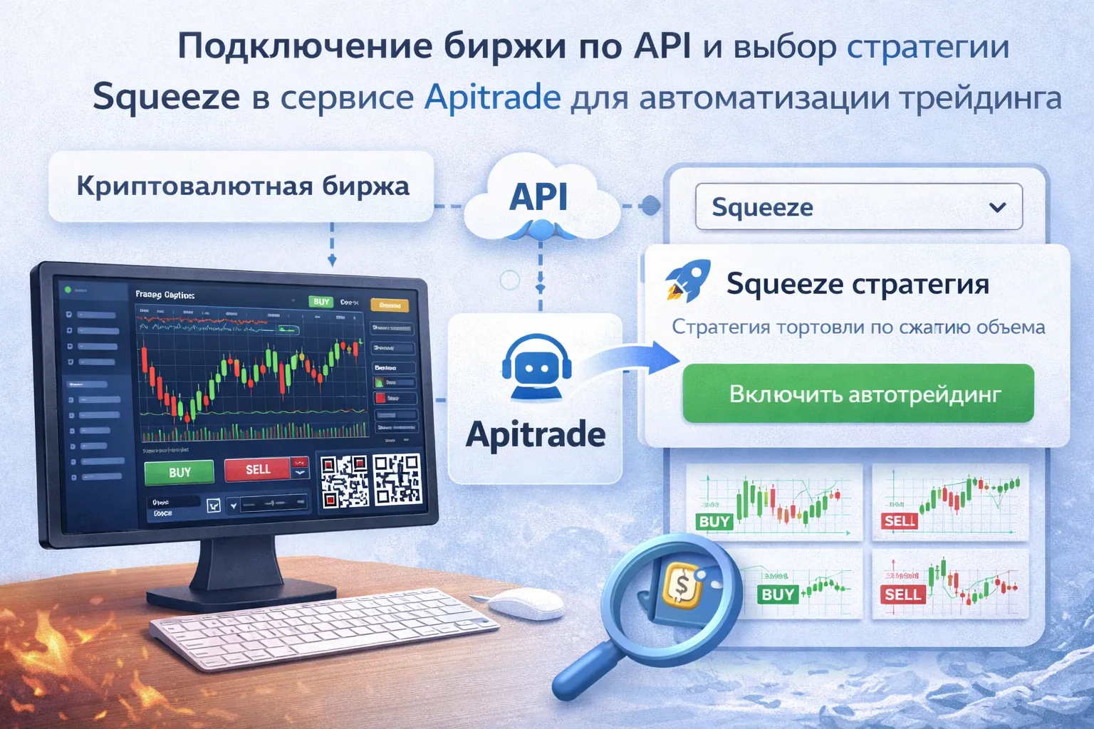 Криптовалютный робот Apitrade интерфейс настройки и отзывы