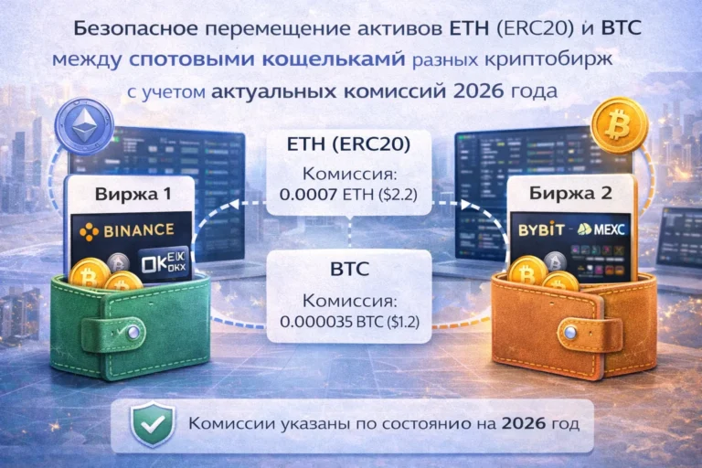 Пошаговая схема перевода ETH и BTC между биржами Binance и Bybit в 2026 году