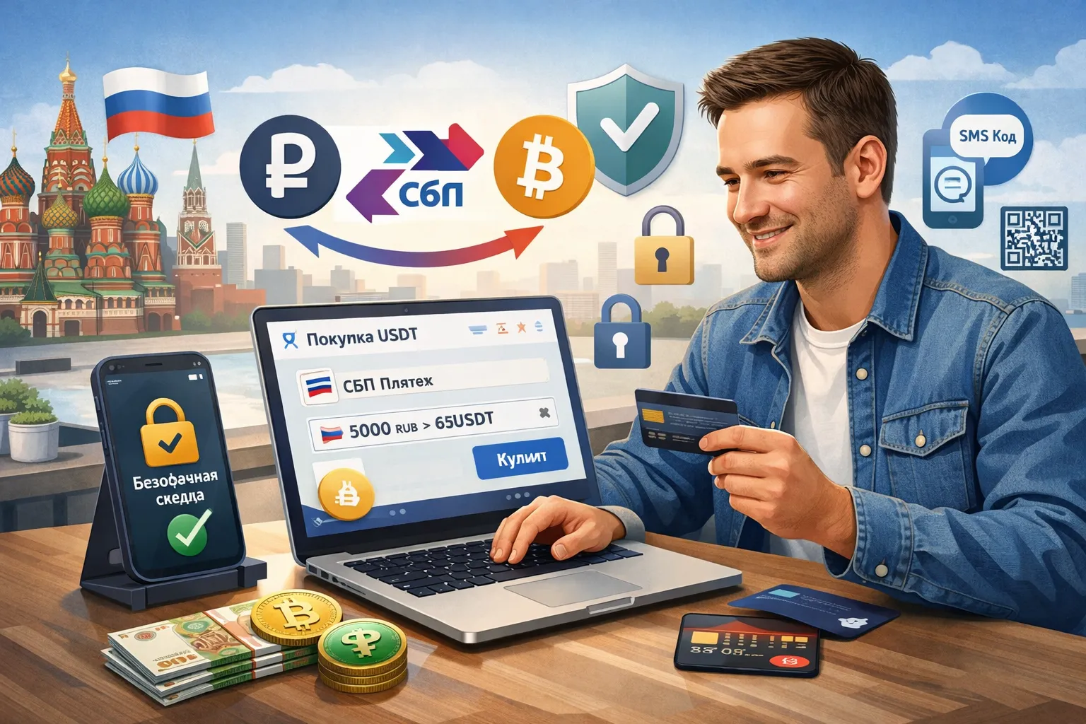 Покупка криптовалюты за рубли через P2P биржу в 2026 году