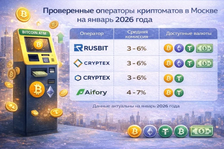 Карта расположения криптоматов Rusbit и Cryptex в Москве 2026 году