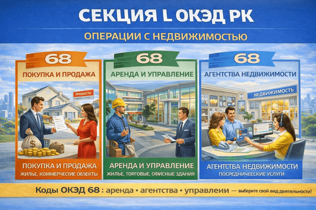 Секция L ОКЭД РК: аренда, продажа и управление недвижимостью