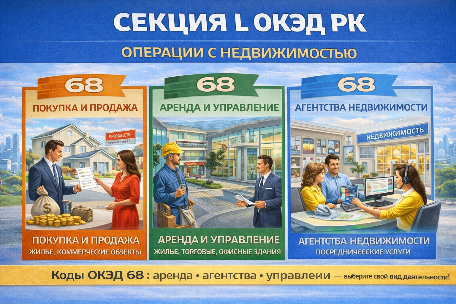 Секция L ОКЭД РК: аренда, продажа и управление недвижимостью