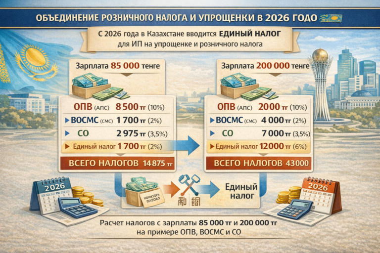 Сравнительная таблица налогов ИП на упрощенке в 2026 году: ставки ИПН, соцотчисления и лимиты МРП