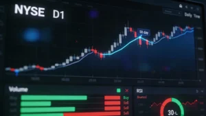 График свинг-трейдинга на NYSE со стратегией отката от EMA 50График свинг-трейдинга на NYSE со стратегией отката от EMA 50