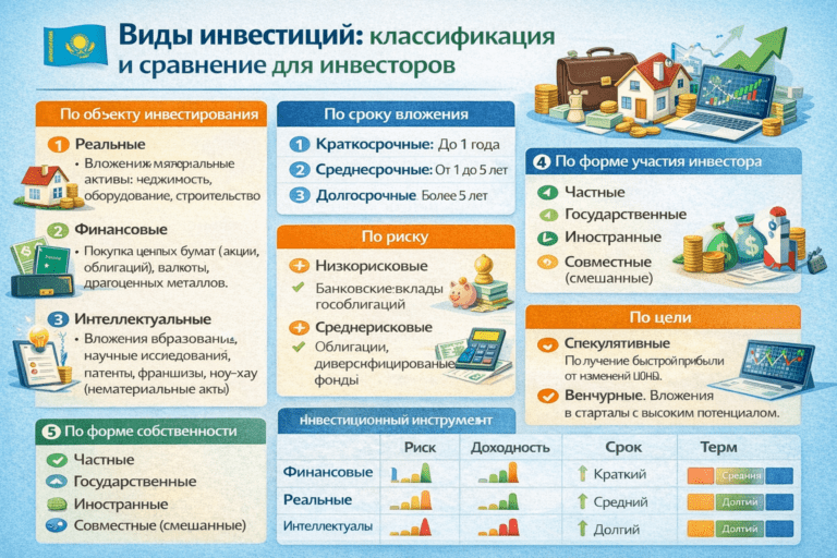 Сравнительная таблица основных видов инвестиций и доходности