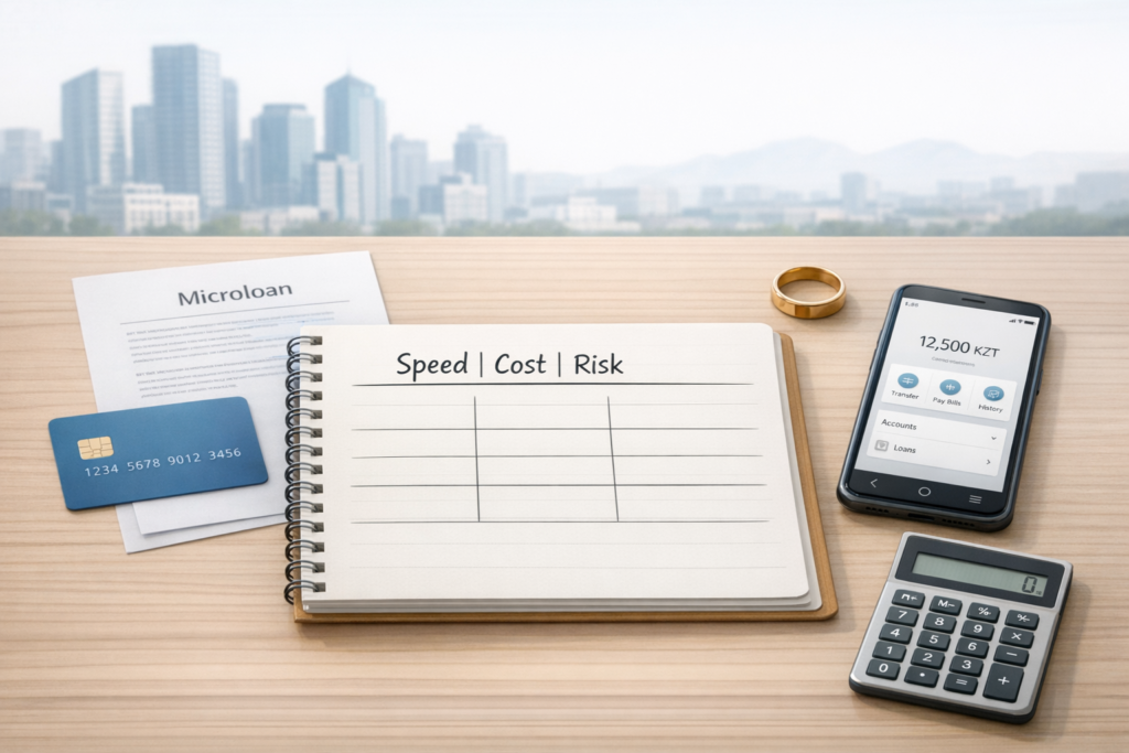 Финансовый выбор в Казахстане: сравнение МФО, банка, ломбарда и продажи имущества с указанием рисков и стоимости долга