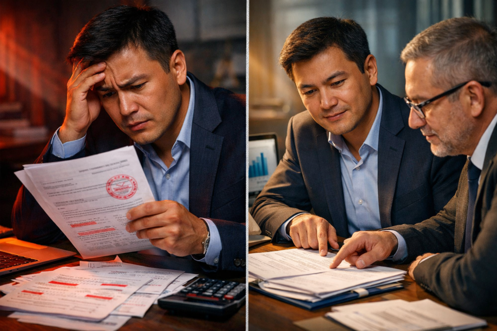 доначисление налогов Казахстан акт налоговой проверки КГД бизнес стресс документы штрафы