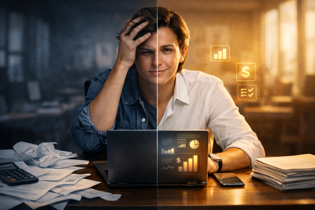 ИП или ТОО в Казахстане сравнение налогов и рисков выбор формы бизнеса предприниматель за ноутбуком документы финансы