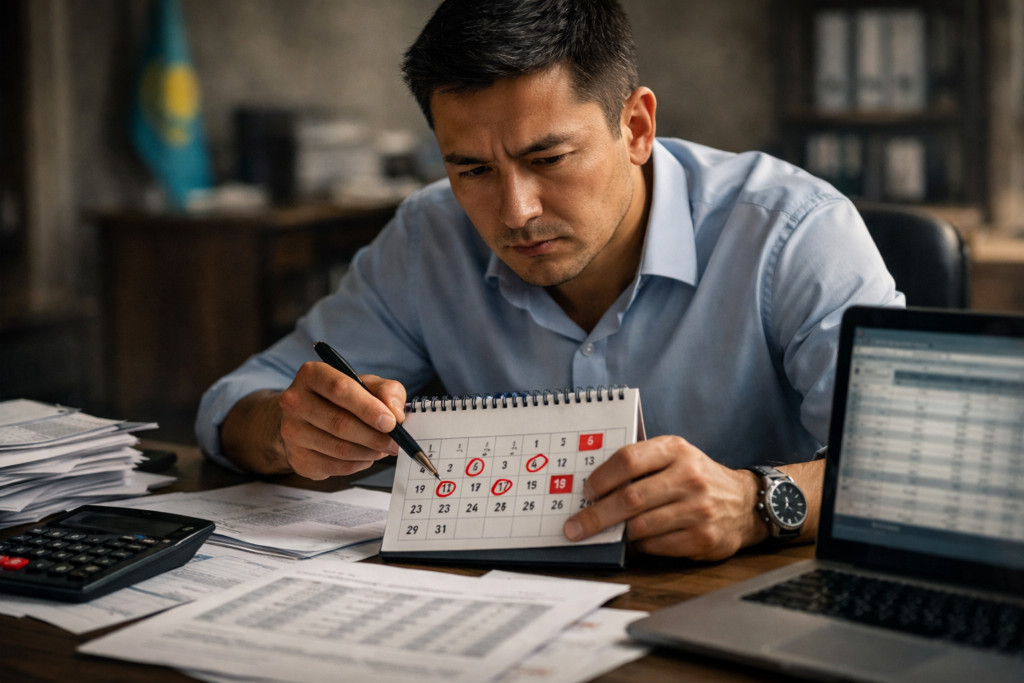 сроки сдачи налоговой отчетности в рк календарь бухгалтера 2026 формы 200 300 910 100