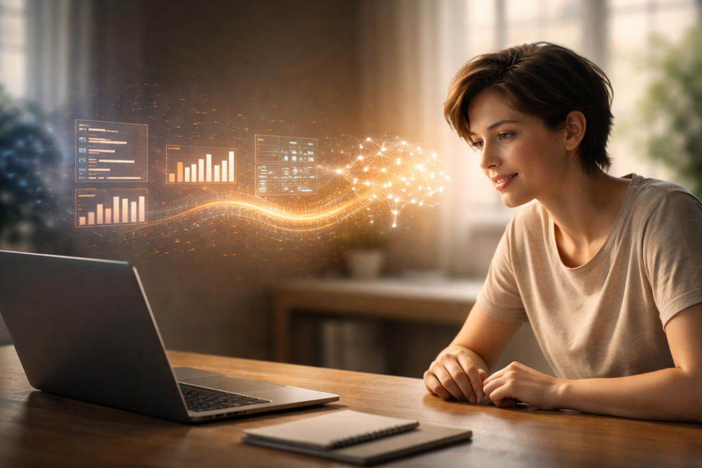 обучение искусственному интеллекту с нуля человек изучает ai за компьютером