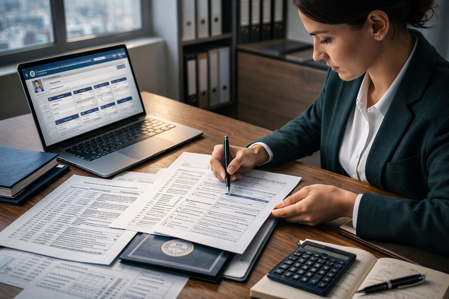 Предприниматель в Казахстане изучает документы по ОКЭД 96090 для регистрации ИП и выбора подходящего налогового режима