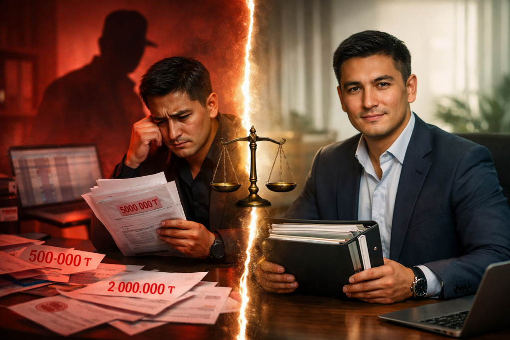 предприниматель в Казахстане анализирует налоговое уведомление и спорит с налоговой проверкой КГД