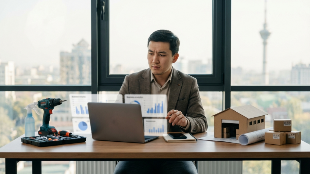 Entrepreneur in Kazakhstan planning profitable business ideas for 2026 with startup options, costs, and market opportunities