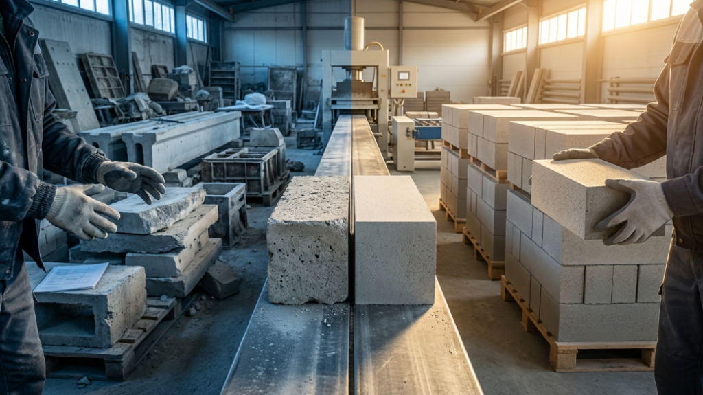 ОКЭД 23612 производство стеновых блоков в Казахстане газоблок пескоблок цех оборудование